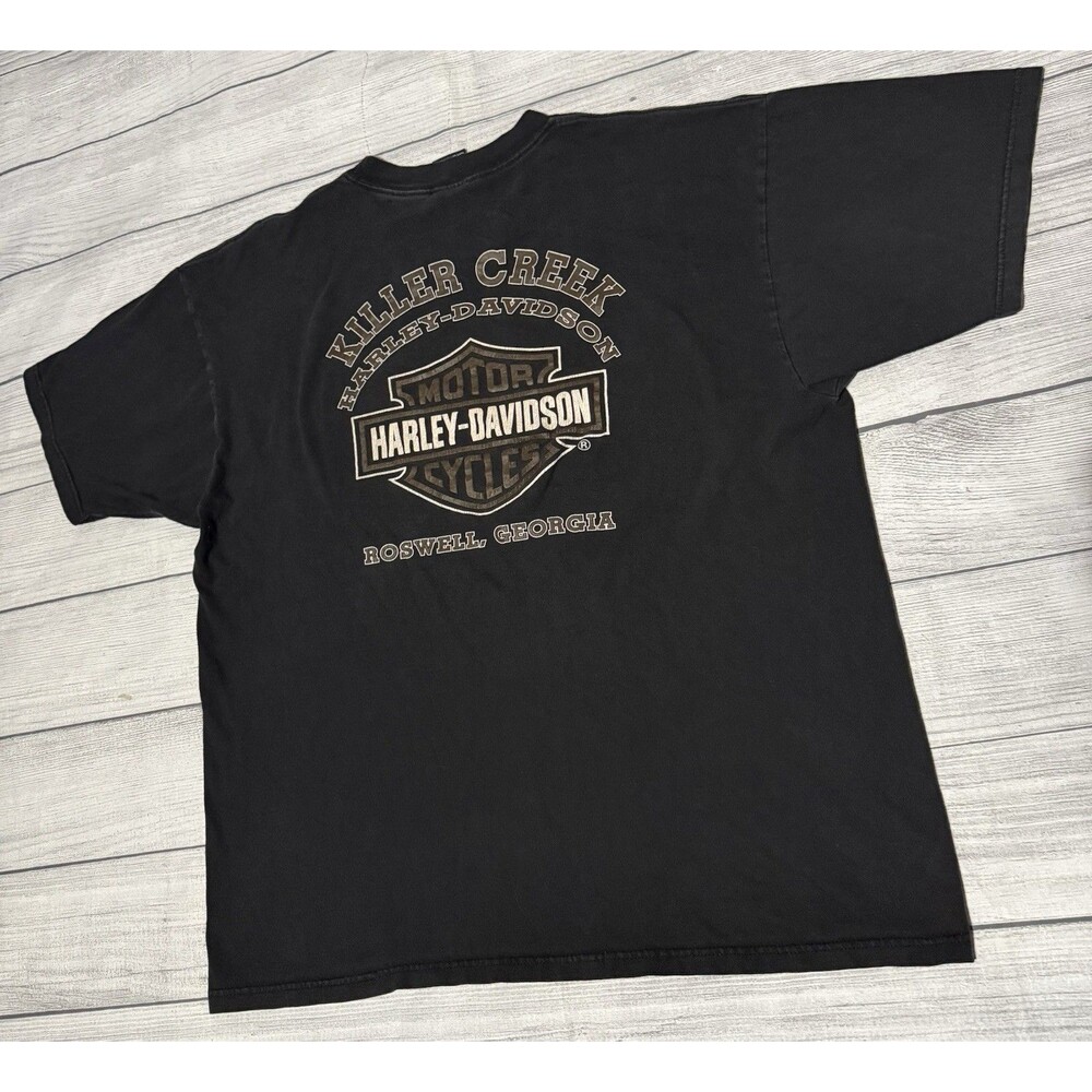 Vintage Y2K Harley Davidson Pocket T Shirt Killer Creek Roswell Georgia Size XL